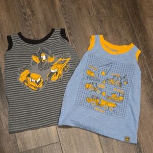 Boys John Deere Tank Tops - Blue and Gray